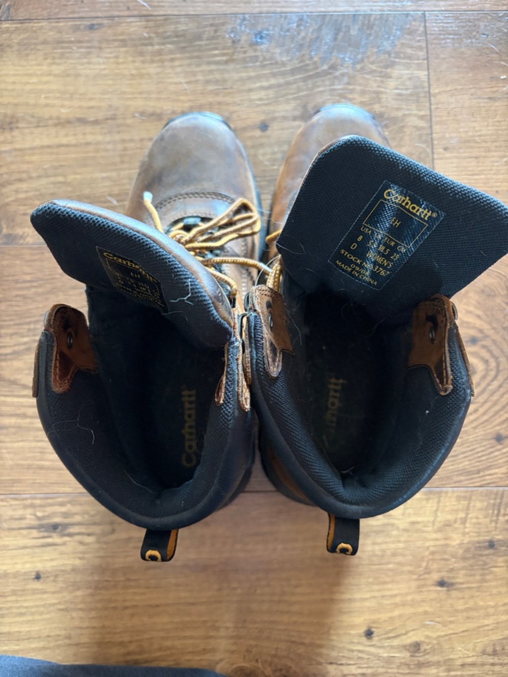 Carhartt Brown Leather Women's Work Boot with Black Lining - Picture 4 of 6